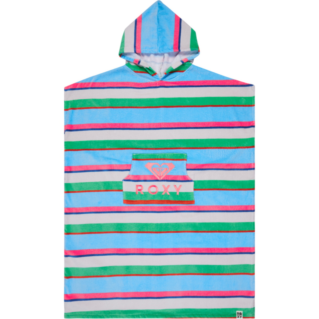 2026 Roxy Mujer Stay Magical Printed Poncho Towel ERJAA04433 - Cloud Dancer Classic Stripe